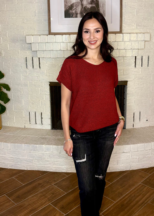 Cabernet Short Sleeve Sweater