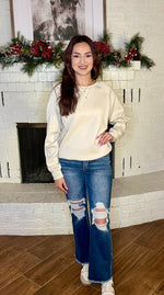 Round Neck Pullover-beige