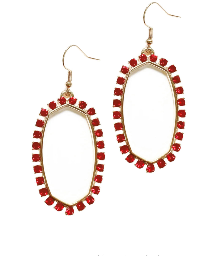 Red Crystal Box Earrings