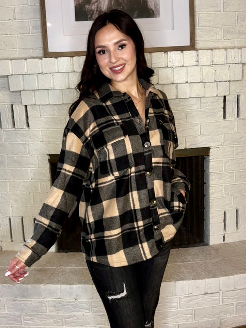 Mocha Long Sleeve Shacket