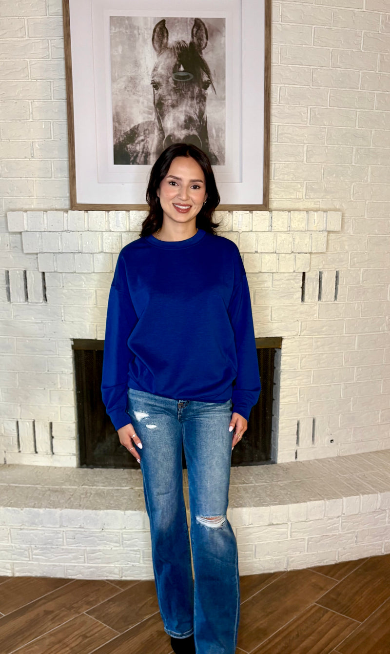 Navy Round Neck Sweatshirt