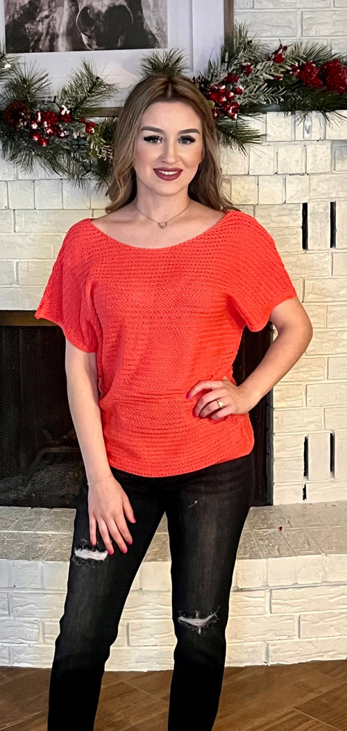 Short Sleeve Sweater (red clay)