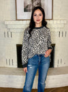 Animal Print Ribbed Top