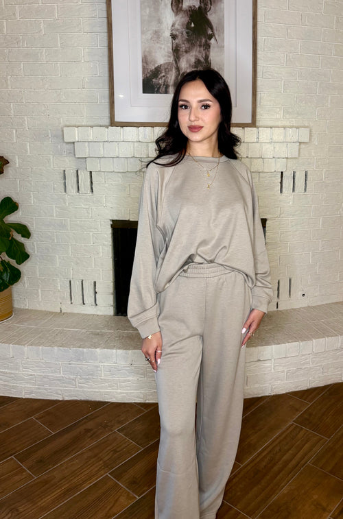 Mocha Pullover + Pants Lounge Set
