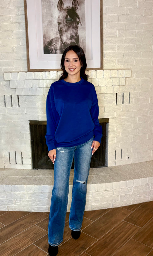 Navy Round Neck Sweatshirt