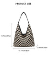 Checkered Hobo Tote Bag (camel)