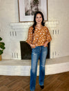 Floral Draped Sleeve Top