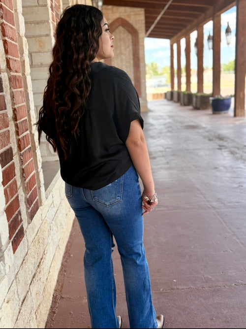 Black Button Up Top