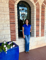 Royal Blue Short Sleeves Top