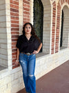 Black Button Up Top