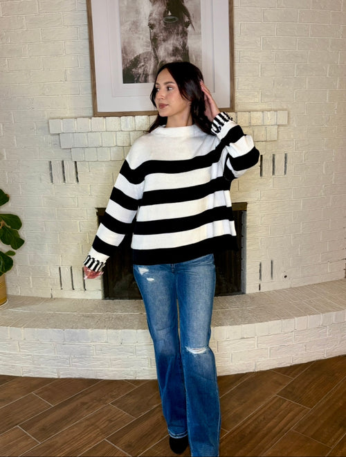 Contrast Striped Sweater