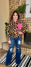 Pink Leopard Fleece Jacket