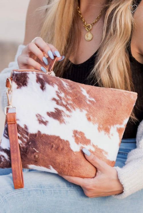 Cow Print Clutch