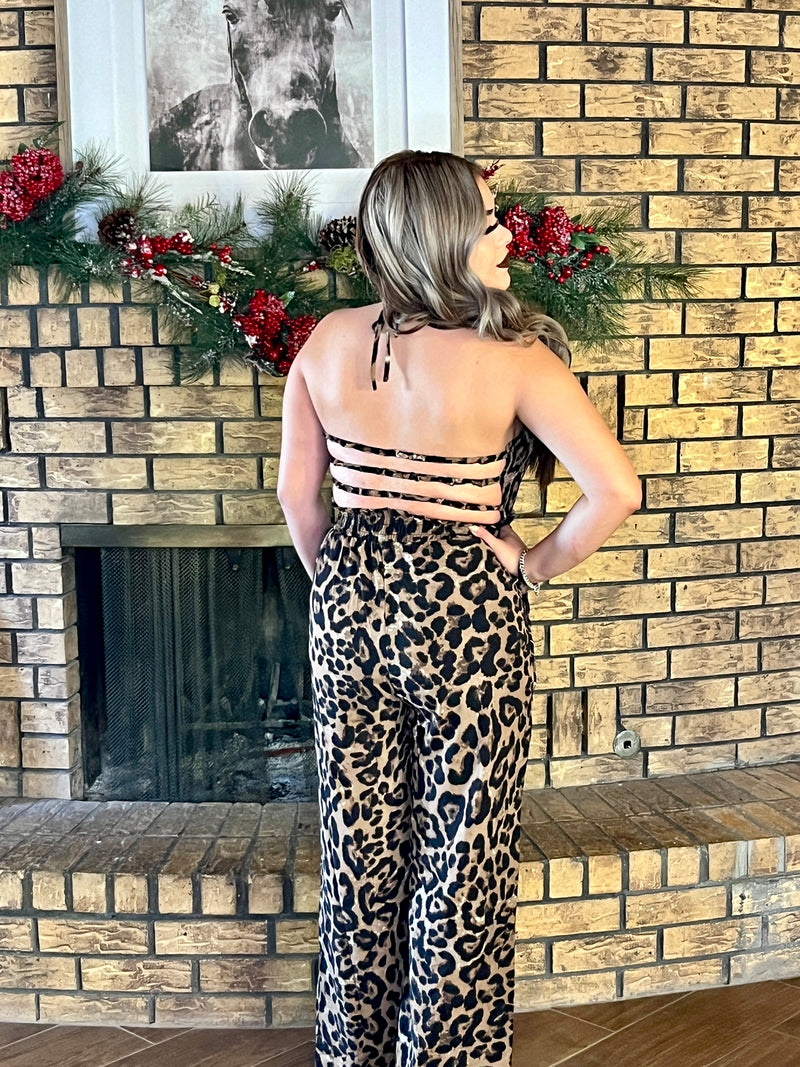 Leopard Wide Leg Jumpsuit