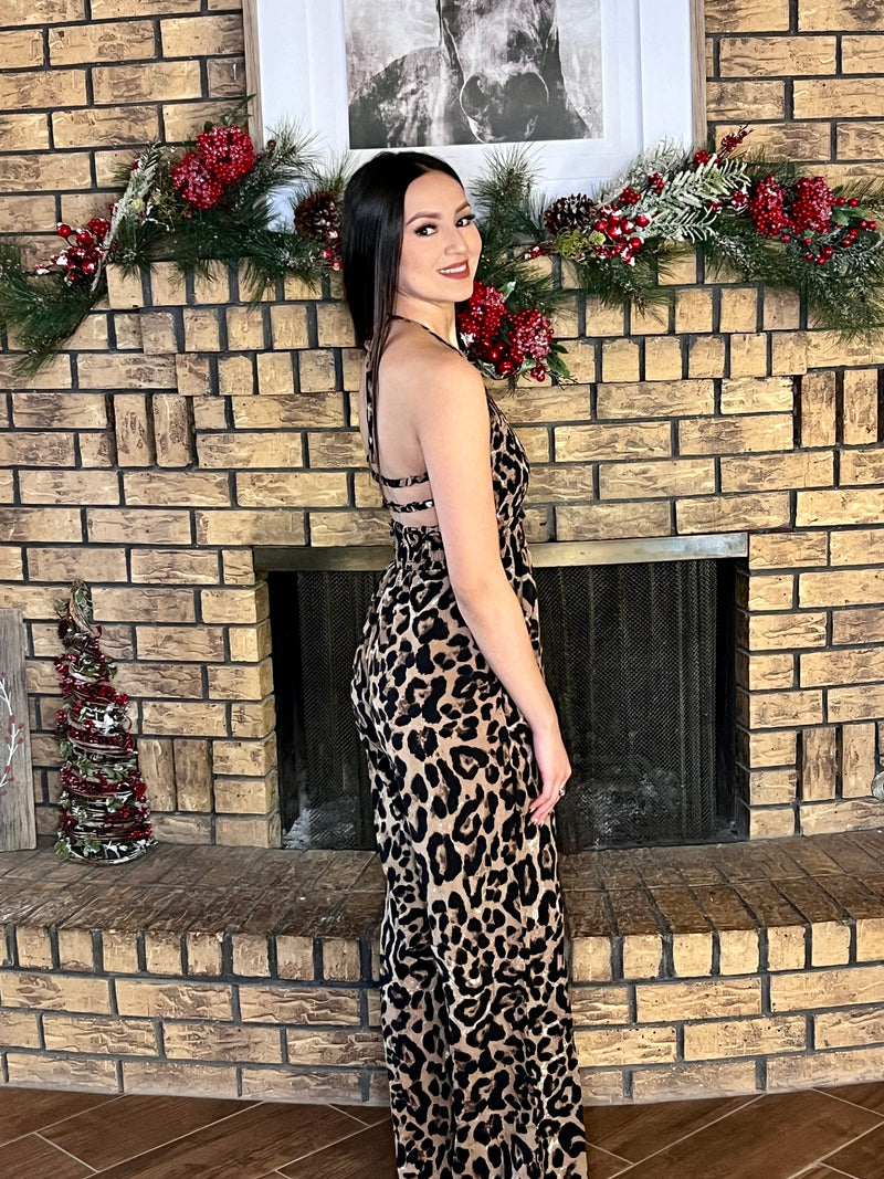 Leopard Wide Leg Jumpsuit