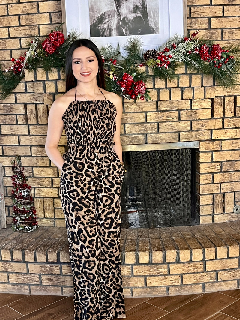 Leopard Wide Leg Jumpsuit