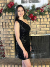 Sequin One Shoulder Dress