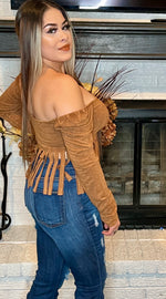 Camel Mineral Dyed Fringe Top