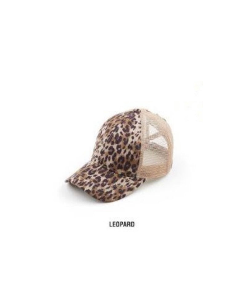 Leopard Ponytail Cap